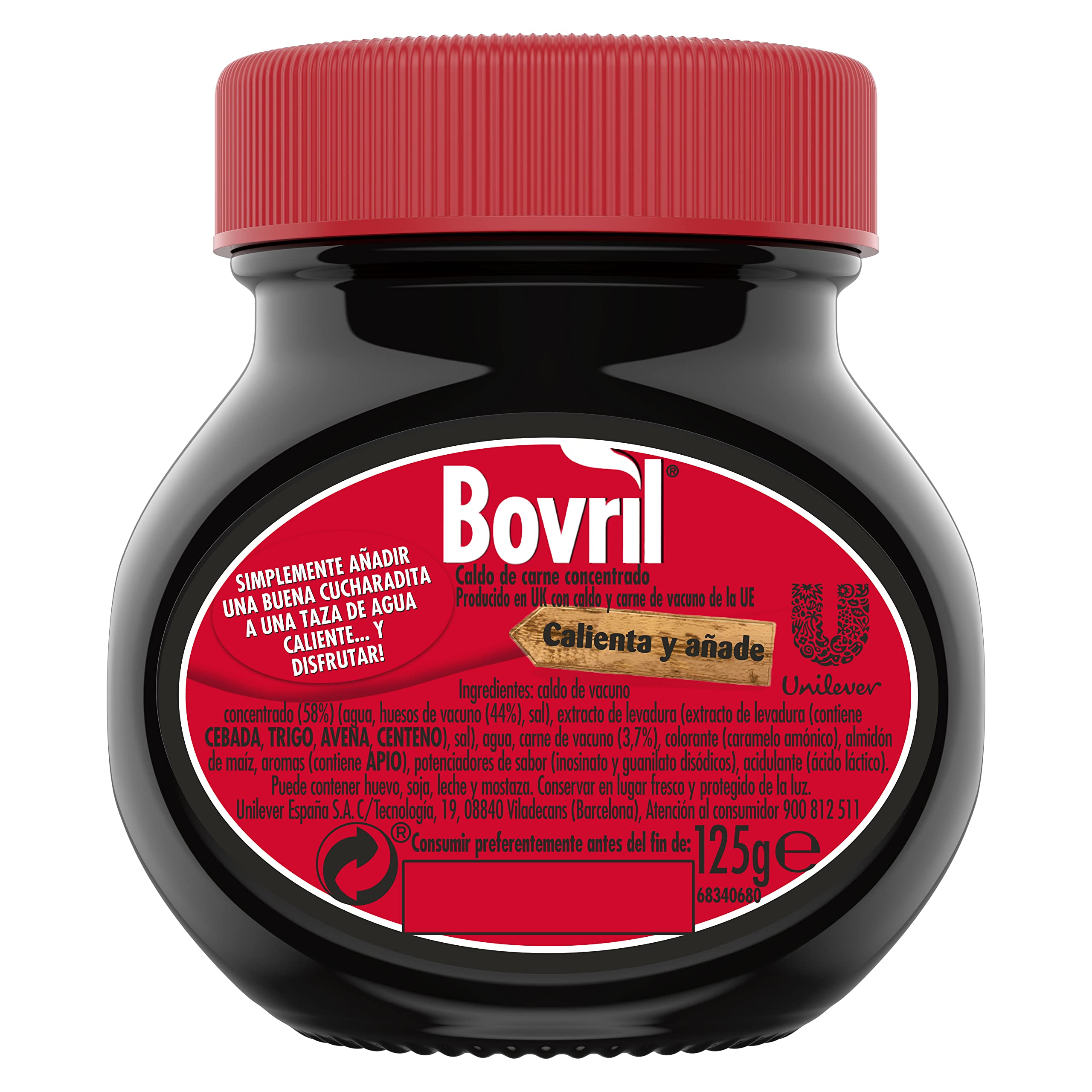 Bovril - Salsa Bovril Original, Concentrado de Carne Líquido, Condimento para dar Sabor a Carnes, Disolución Instantánea - Pack 12 x 125 g
