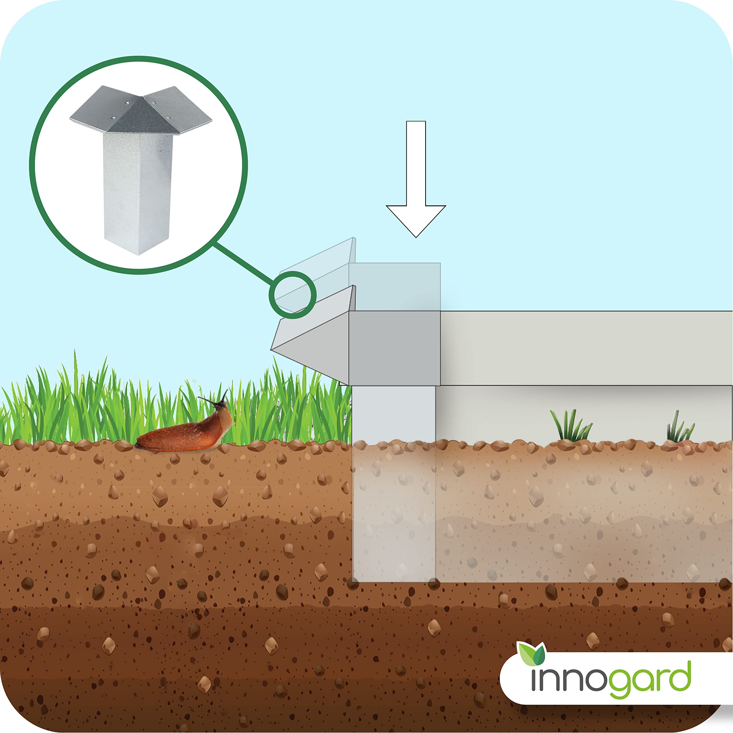 innogard S7050-013- recinto per lumache a L 16 Pezzi, zincato a Caldo, 1x connettore 270°, 5X Angolo 90°, 10x Pannello Laterale 1 m