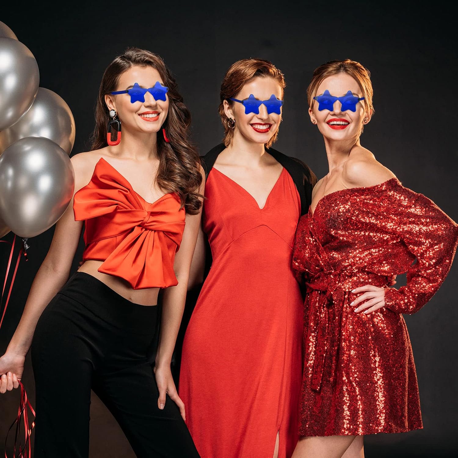 Cindeer 40 Pairs Rimless Star Shape Sunglasses Colorful Transparent Sunglasses Pentagram Glasses for Adult - Image 6