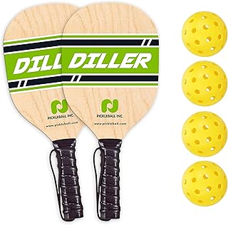 Diller Pickleball Paddle 2 Player Bundle (Set Includes 2 Paddles & 4 Pickleballs)