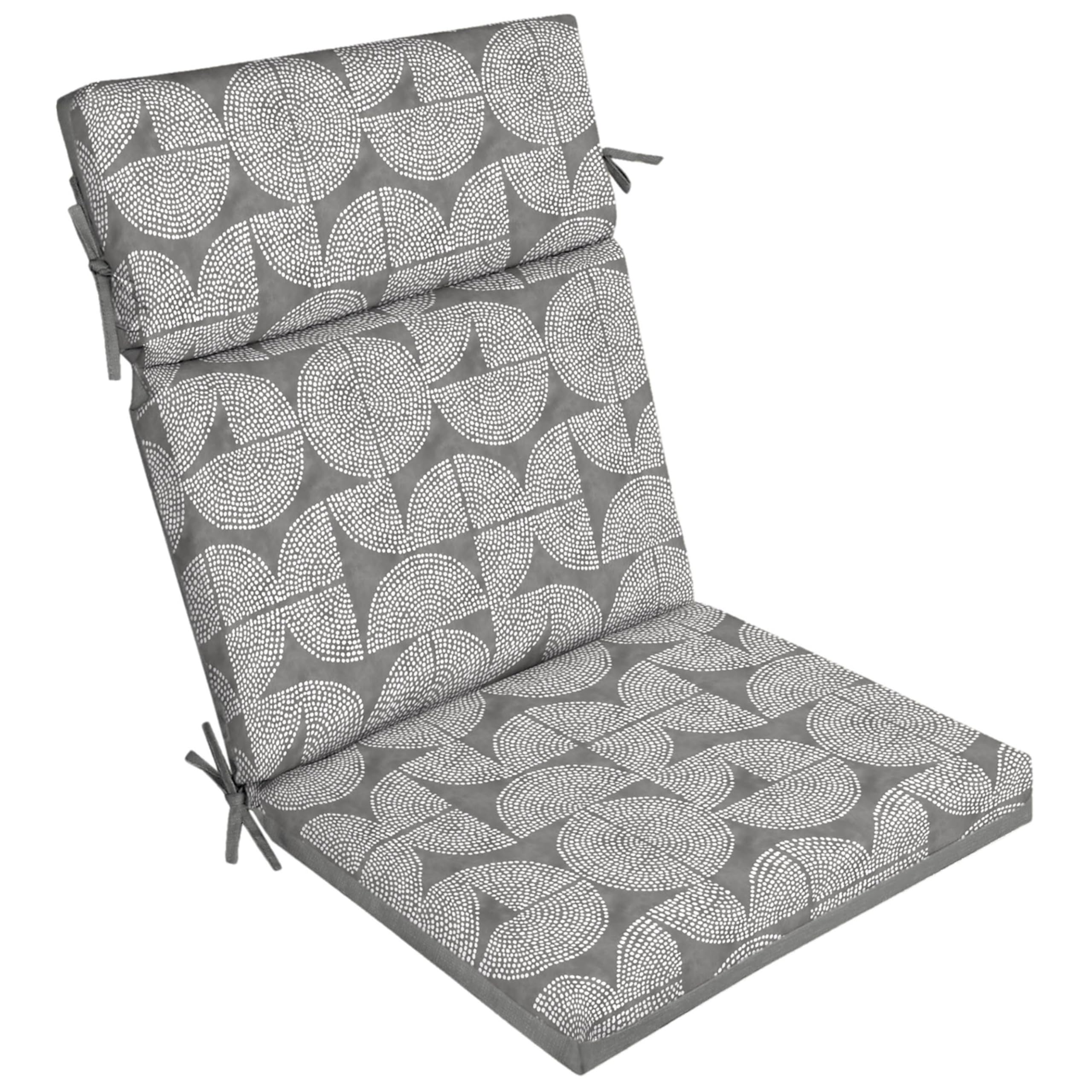 Arden SelectionsOutdoor Chair Cushion, 20 x 21, Rain-Proof, Fade Resistant, Gray Circle