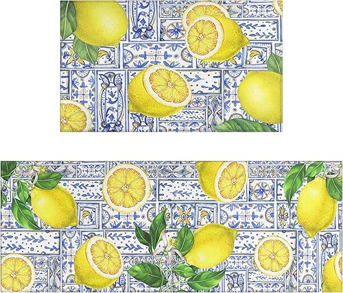 Miniatura 8 de Ideasonna Juego de 2 tapetes de cocina rojos a cuadros de búfalo, lavables, antideslizantes, para piso, 2 piezas, decoración de cocina roja