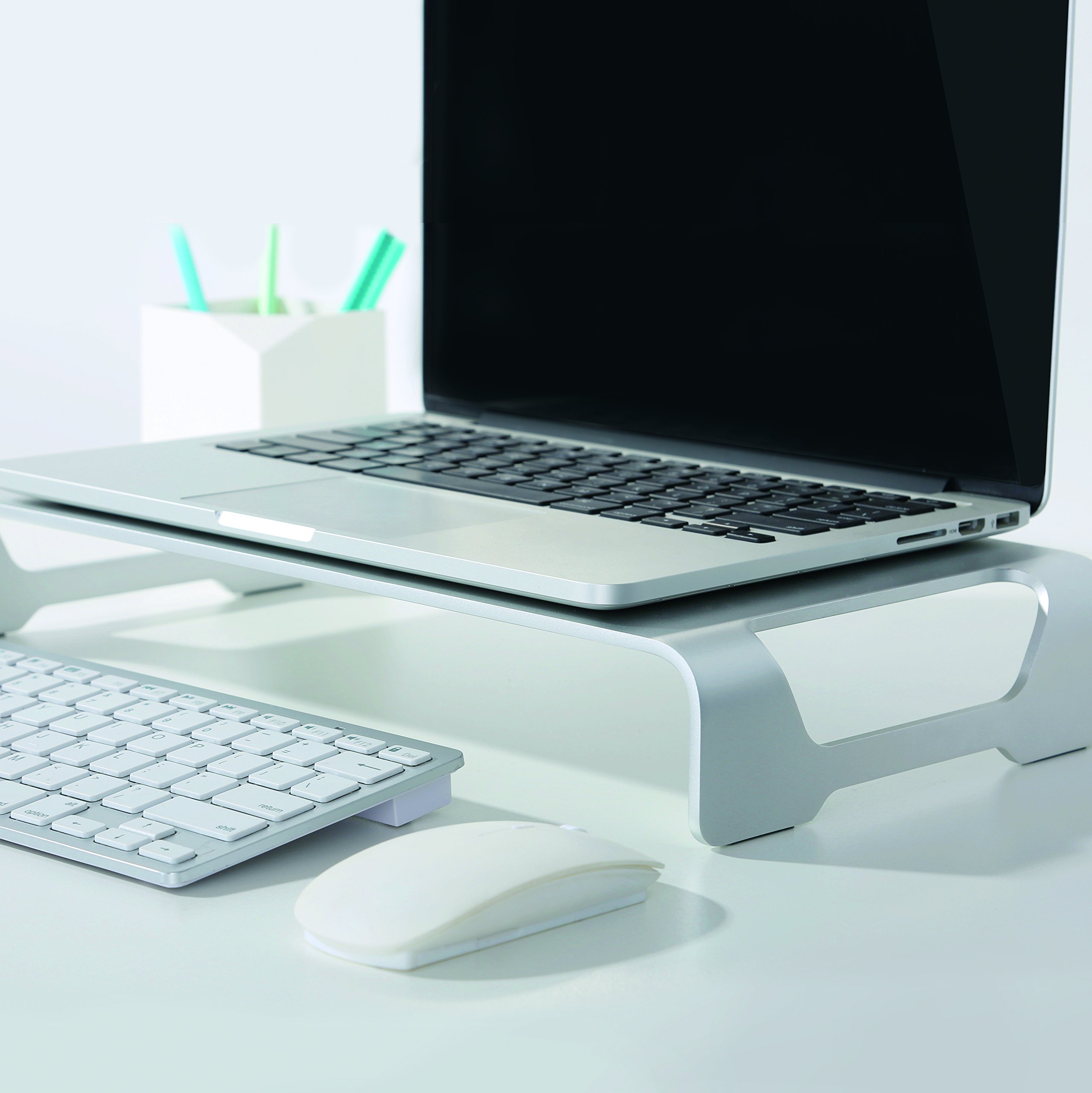 LogiLink BP0033 - Accessori per supporto TV: rialzo per monitor in alluminio (spessore: 5 mm), portata massima 20 kg