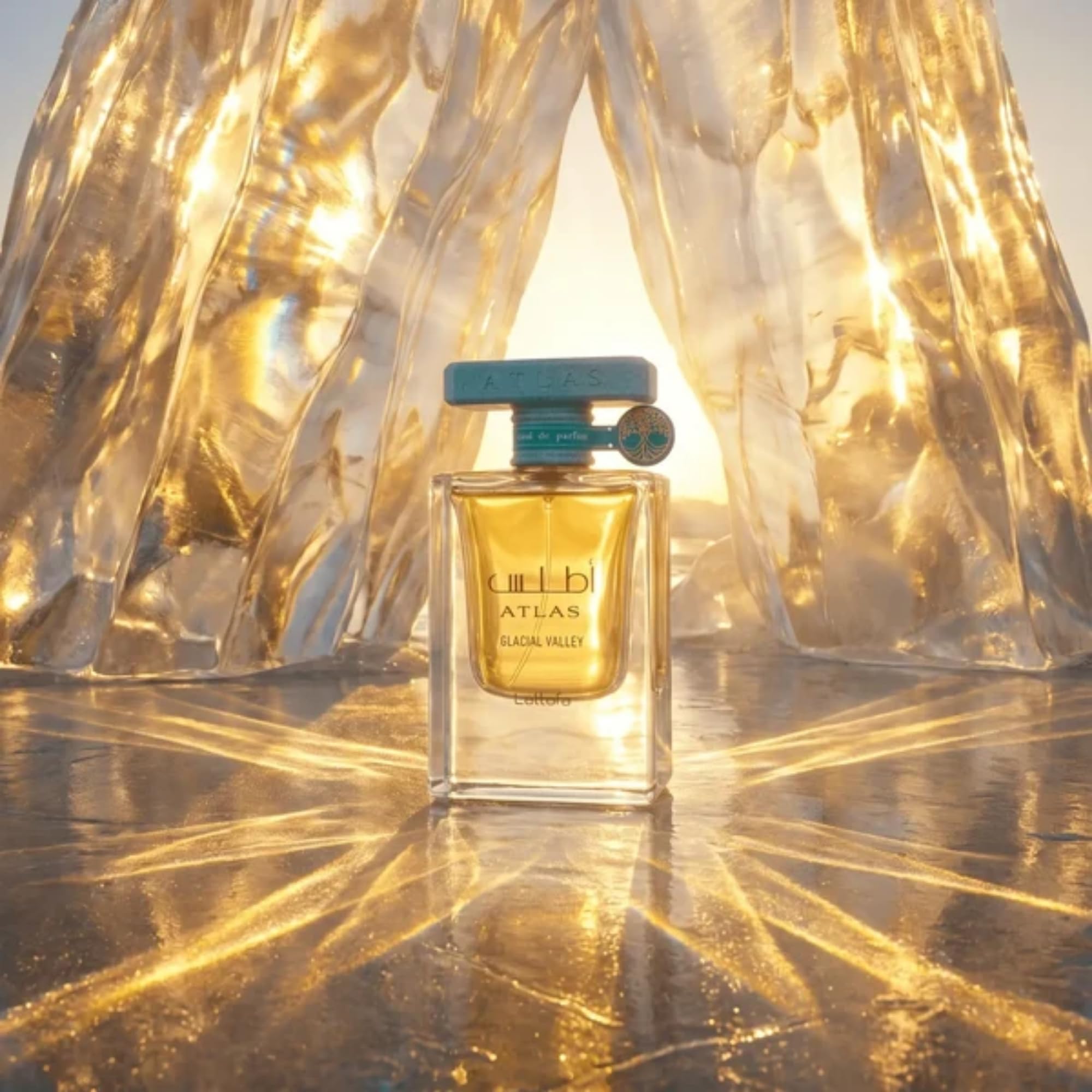Lattafa Atlas Glacial Valley Eau de Parfum 55 ml Unisex - Profumo fresco acquatico legnoso con ananas, fico, menta, gelsomino, sale marino, muschio, vaniglia e ambra