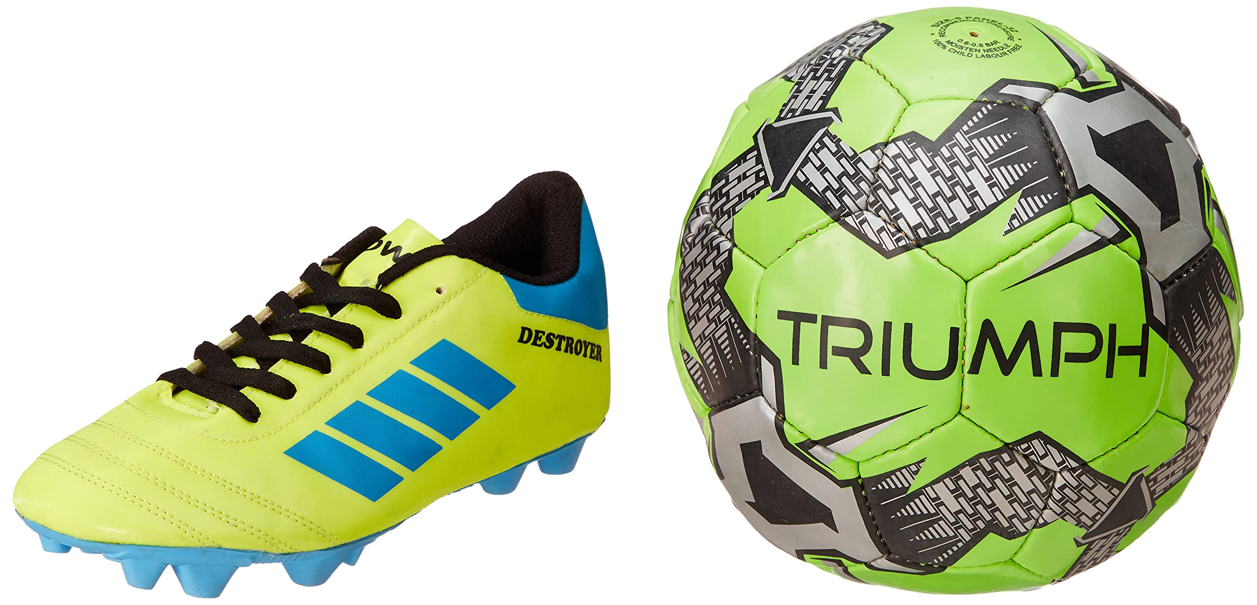 Triumph Football Pvc Boss Green With Gowin Football Shoe Destroyer Cyan Size-4-picture-12
