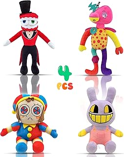 BPQZ 4PCS Digital Circus Plush Toys, Amazing Digital Circus Plushies, Jax and Pomni Plush Dolls, Perfect Collectibles & Gi...