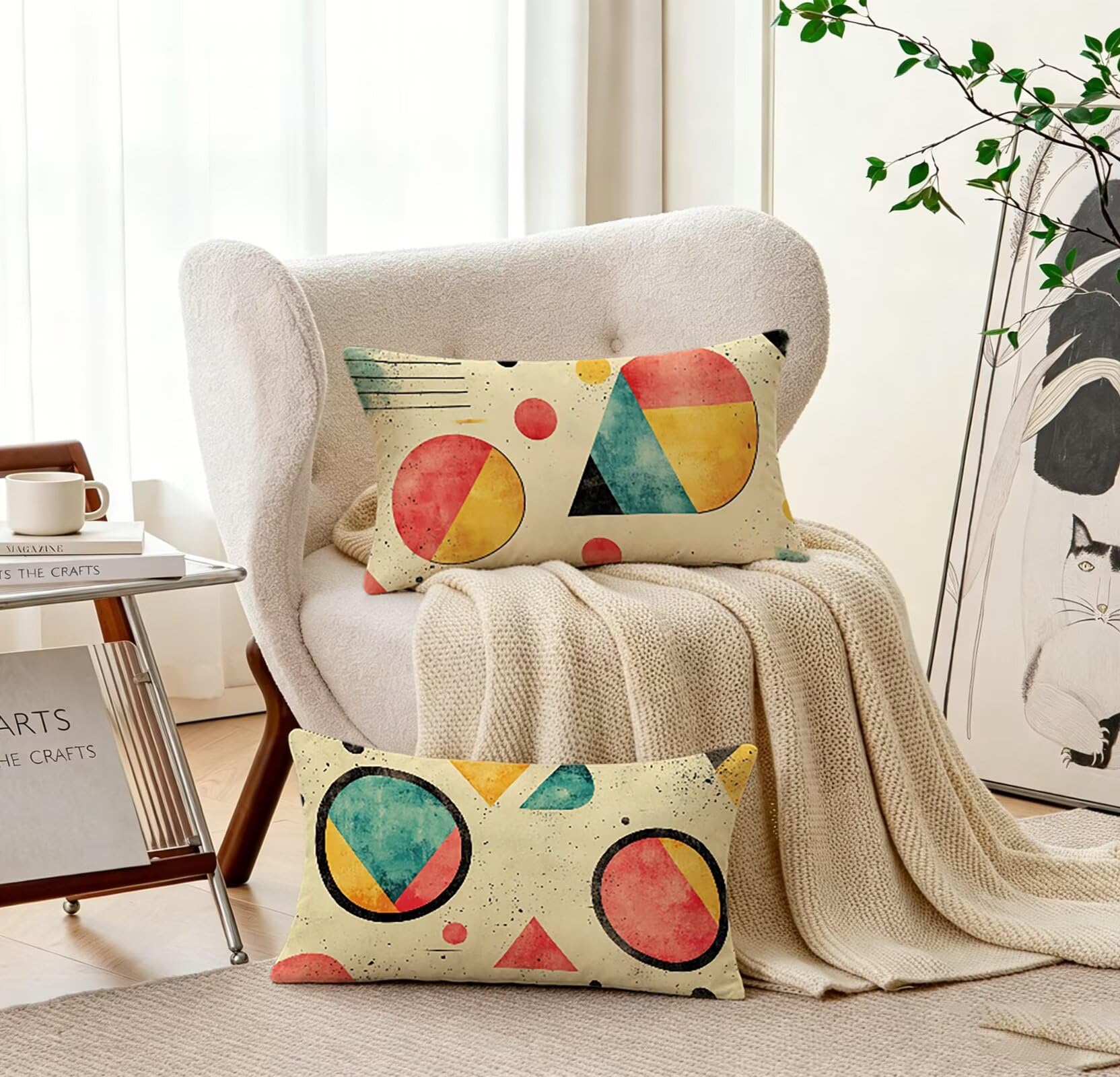 Farbe Kissenbezug 60x80 Anlage Kopfkissenbezug 2er Set,Wohnaccessoires & Deko,Weich und Atmungsaktiv Samt Stoff mit Verstecktem Reißverschluss für Bett Sofa Kissen Dekokissen-85707