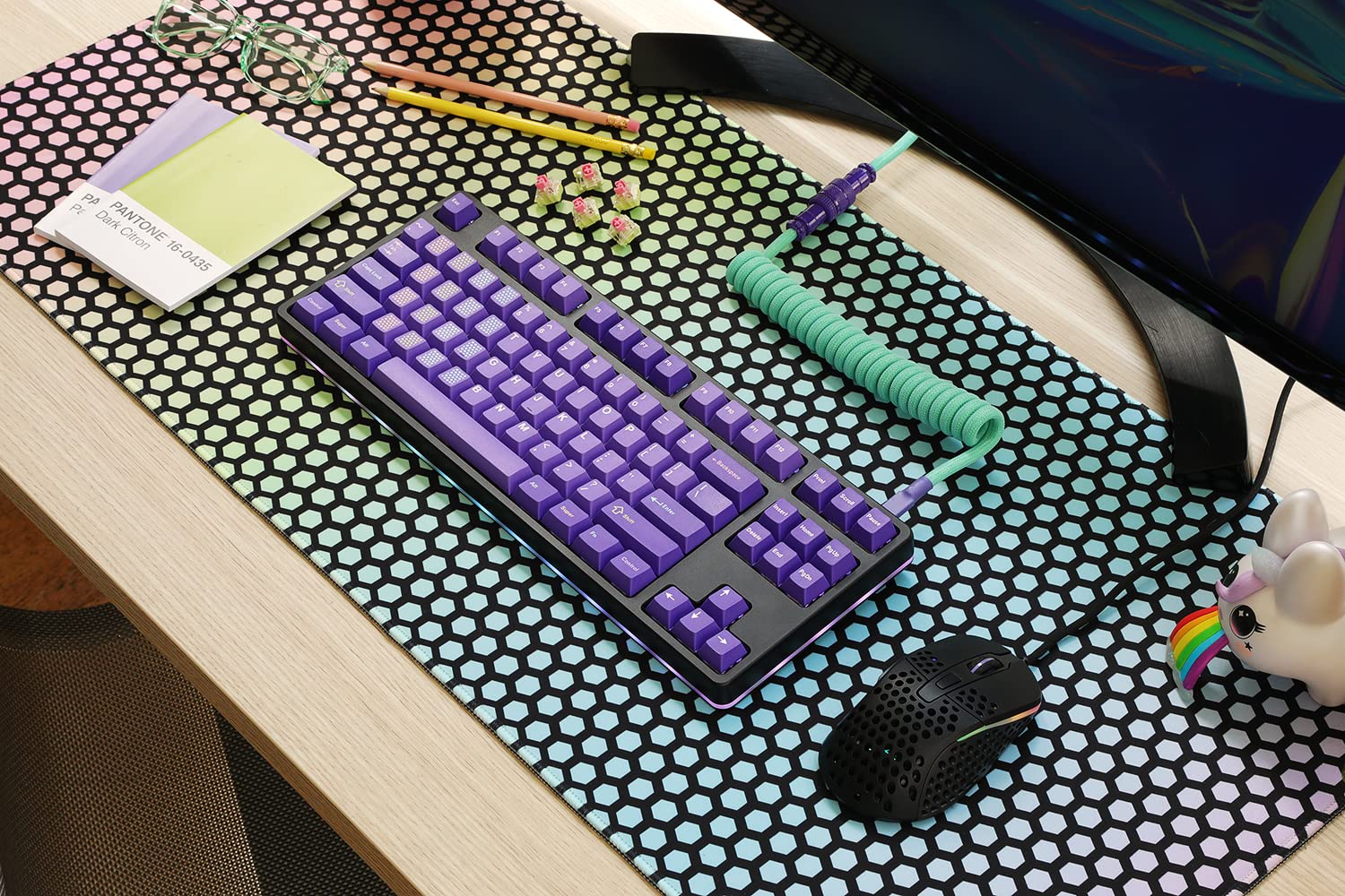 DROP + MiTo GMK Serenity Custom Keycap Set, Doubleshot ABS Cherry Profile, Compatibile con steli e layout Cherry MX Style: 60%, HHKB, 65%, 75%, Tenkeyless, 100% e 1800 layout (kit base), viola