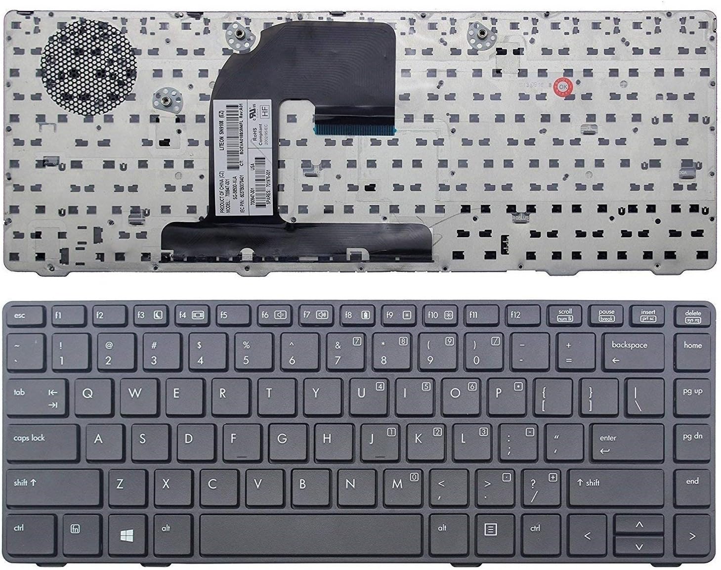 wangpeng US Black Keyboard for HP ProBook 6460b 6465b 6470b 6475b 9Z.N6RSV.201