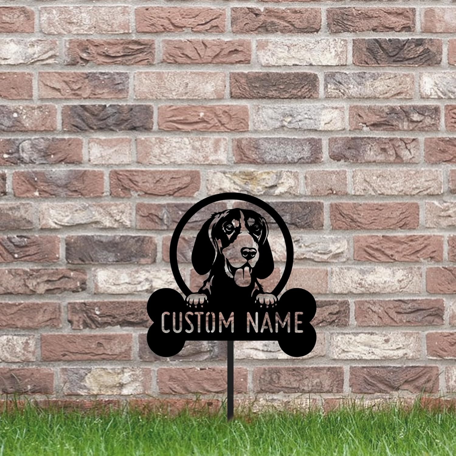 Custom Bluetick Coonhound Dog Metal Wall Bluetick Coonhound Metal Art Dog Welcome Sign Custom Metal Garden Sign with Stakes, Custom Garden Name Sign, Yard Decor, Gardener Decor