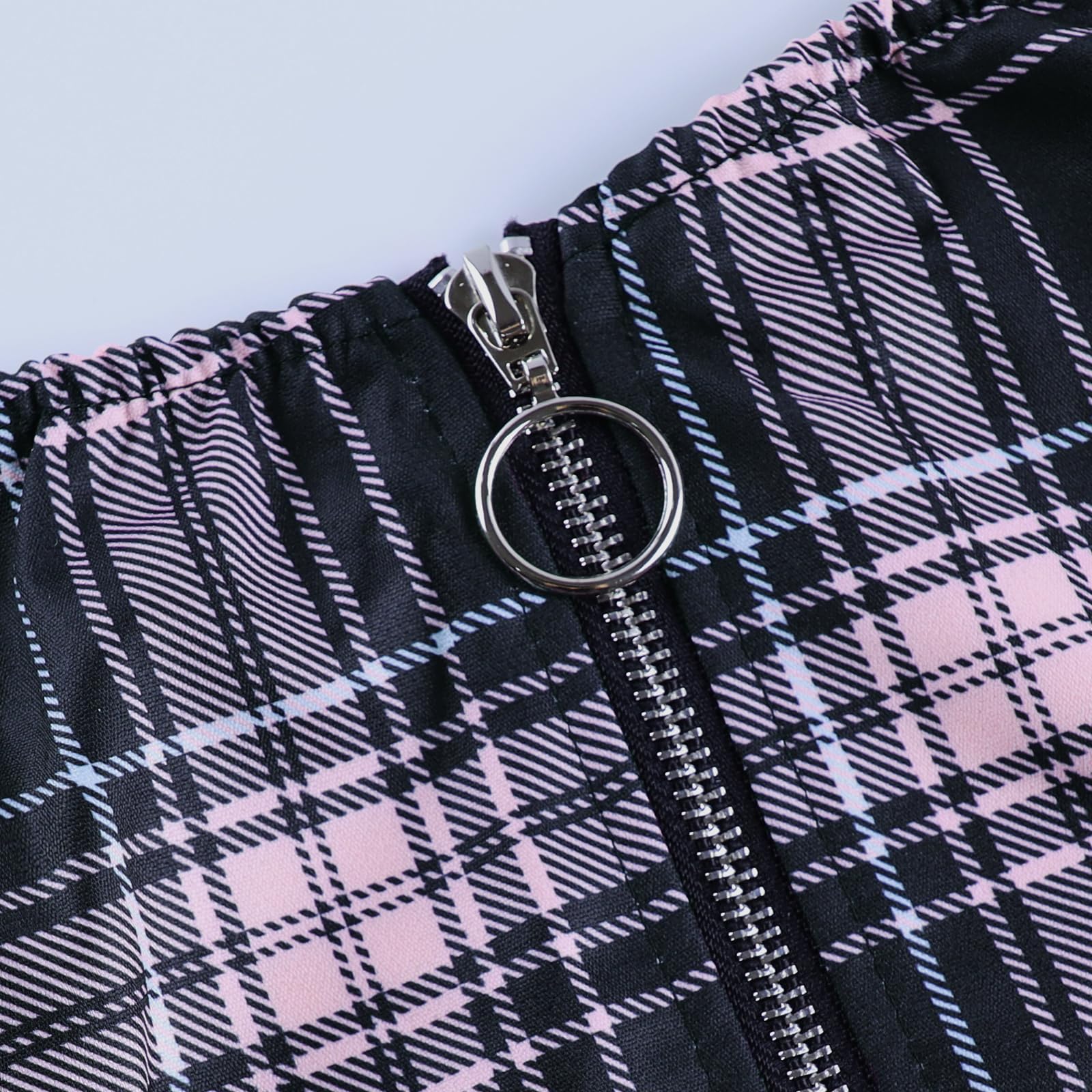 Mini abito da donna in stile gotico scozzese, senza maniche, con