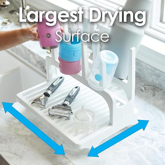 PopYum Gray Space Saving Drying Rack with Silicone Mat