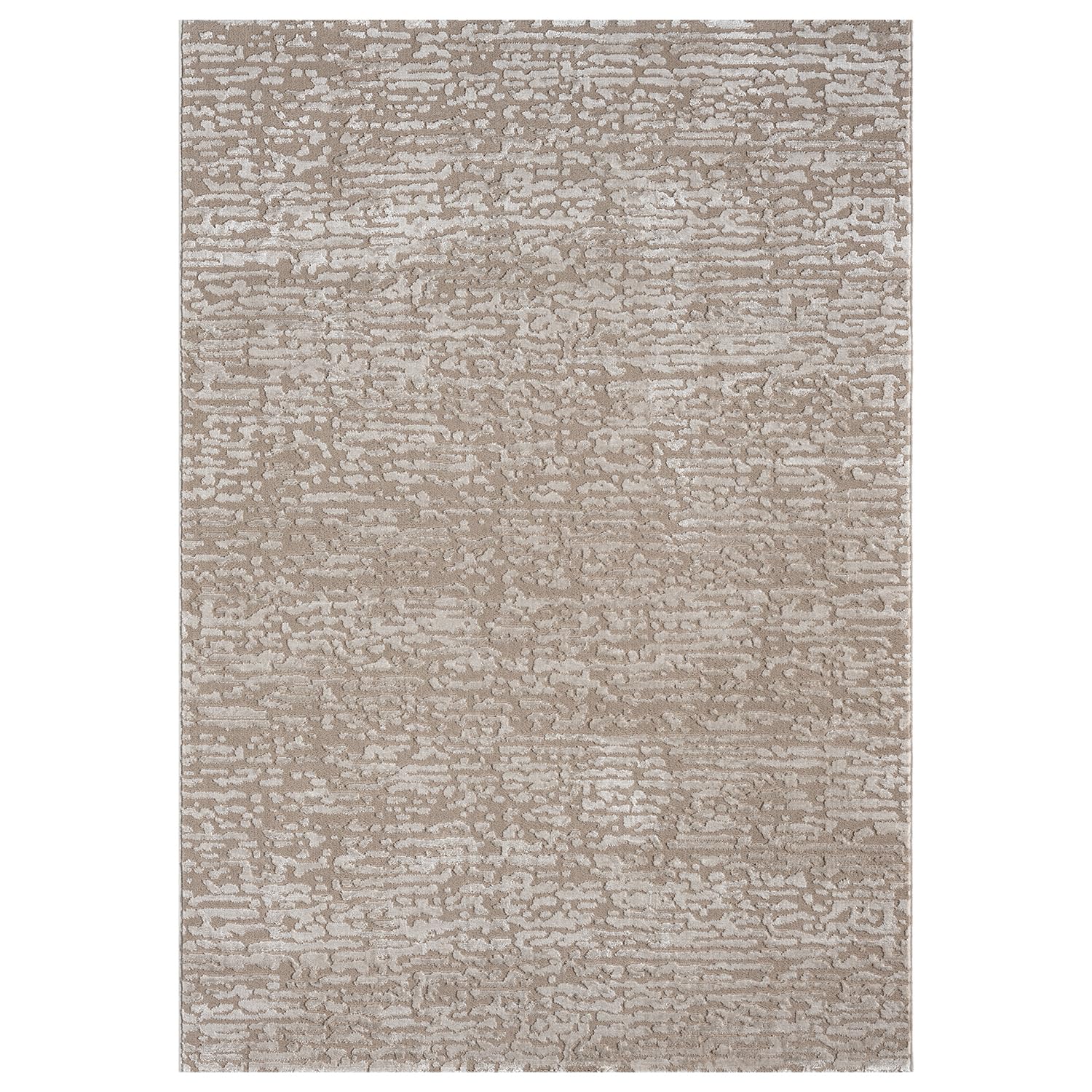 Vimoda Teppich Wohnzimmer 80x150 Cm – Creme, Kurzflorig, 3D Steinoptik, Fußbodenheizungsgeeignet