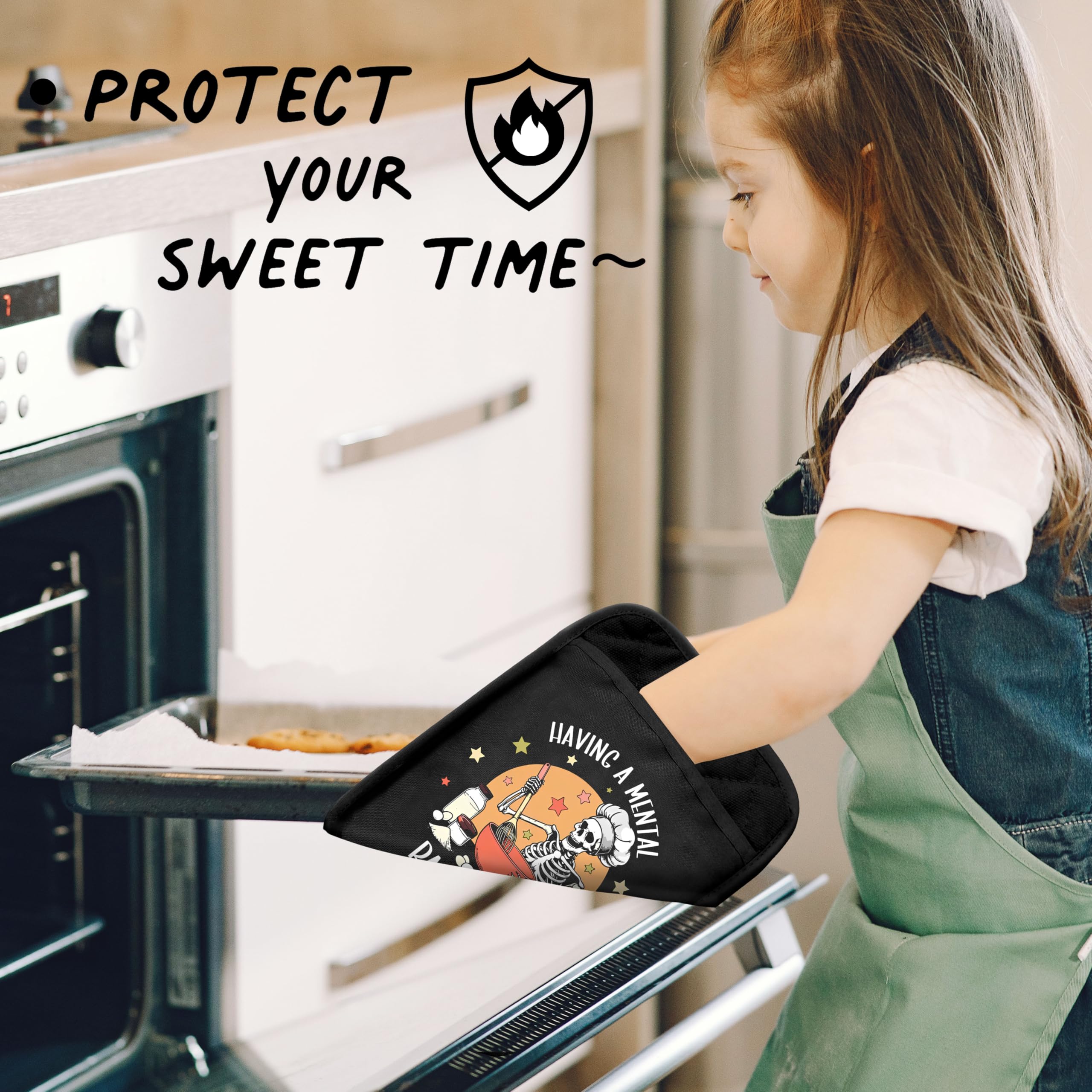 Funny Oven Mitt & Pot Holder Set Of 2 - 'I'll Feed All You Fxxkers' Saying, Silicone Grip, Heat Resistant To 200°C - View #13