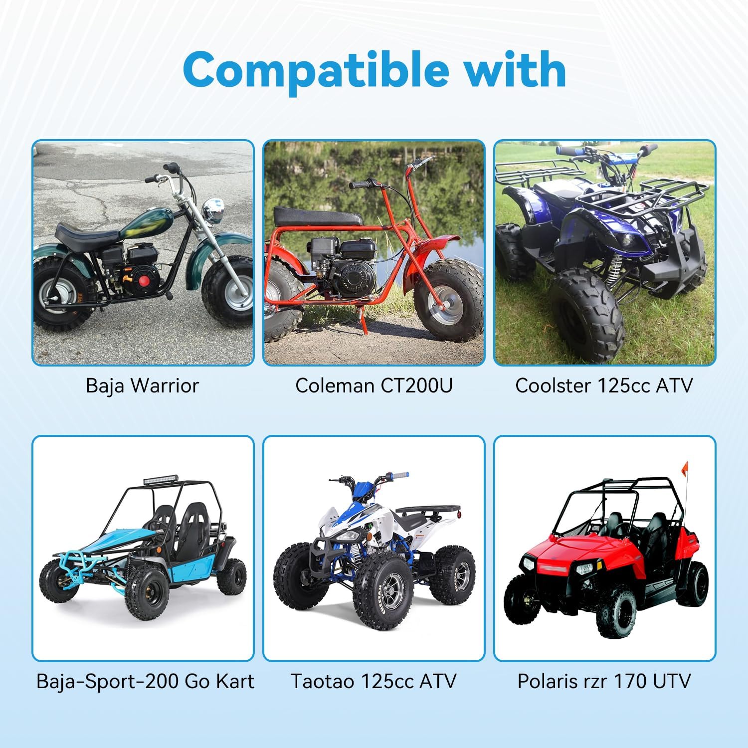 EOPOAYI 19x7-8 Tire 19x7x8 Street Tubeless Compatible with Coleman Mini Bike CT200U BT200X Baja Warrior MB165 MB200 Axis M200 Coolster 110cc 125cc ATV UTV Quad 4 Wheeler Go Kart Replacement Parts 4PR