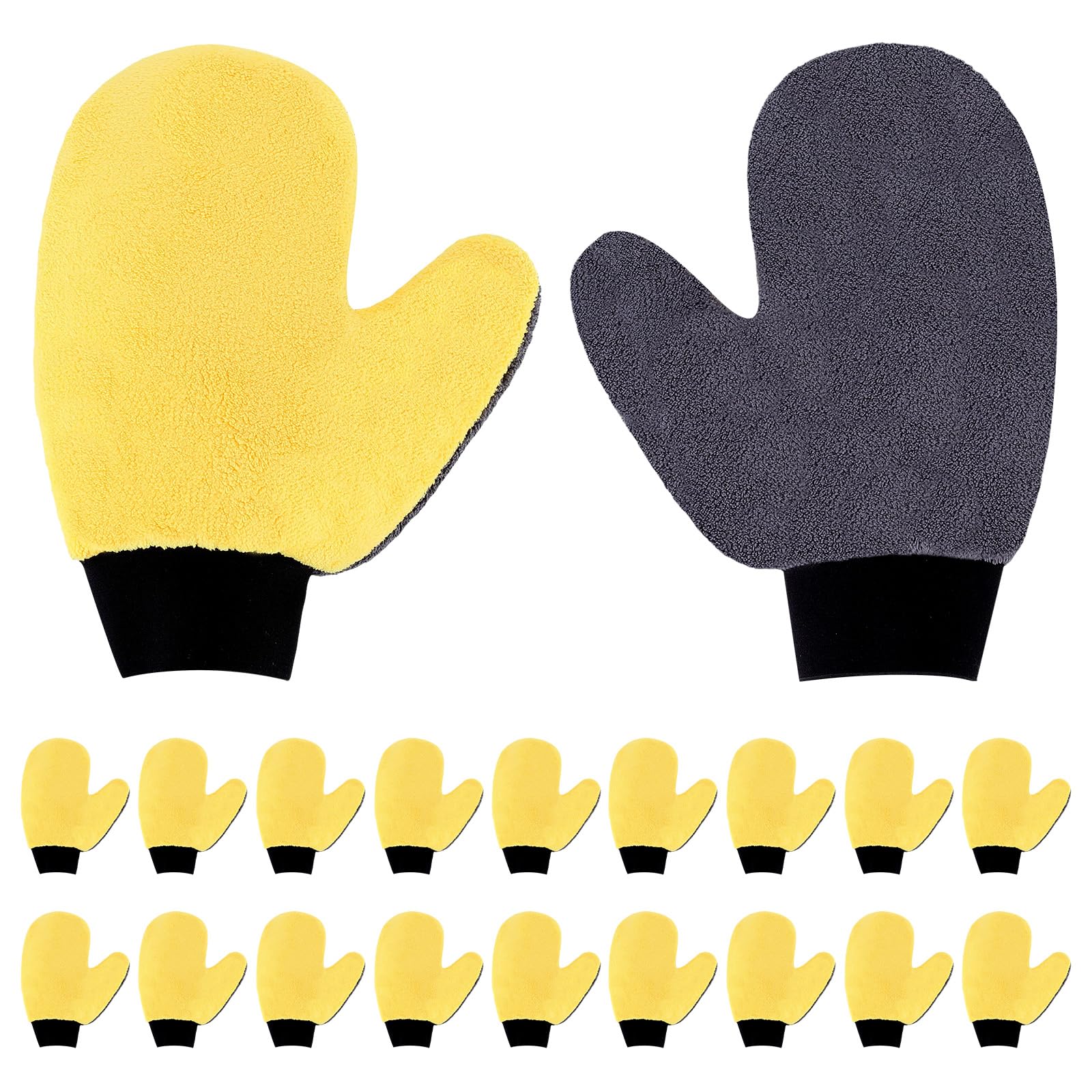 20 Pintura para Limpieza Guantes de Pintura de Microfibra Suave Guantes de Esponja de Microfibra Reutilizables de Polar Coral Guante de Lavado de Coche Aplicador de Tinte