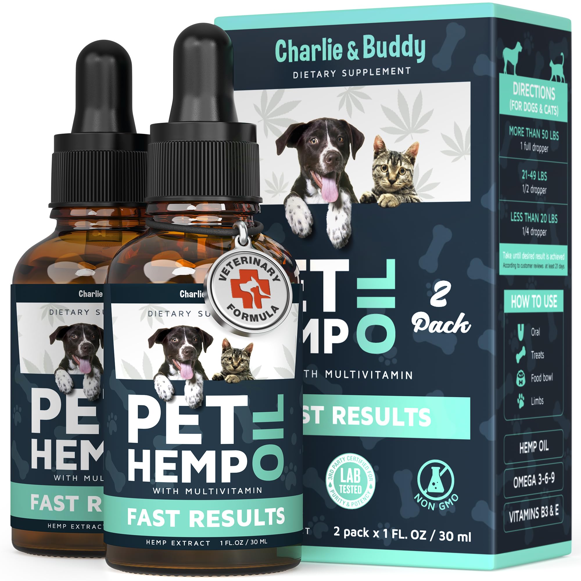 Hemp Oil for Dogs, Cats - Natural Calming Pet Anxiety, Stress & Pain Relief — Amazon image 9