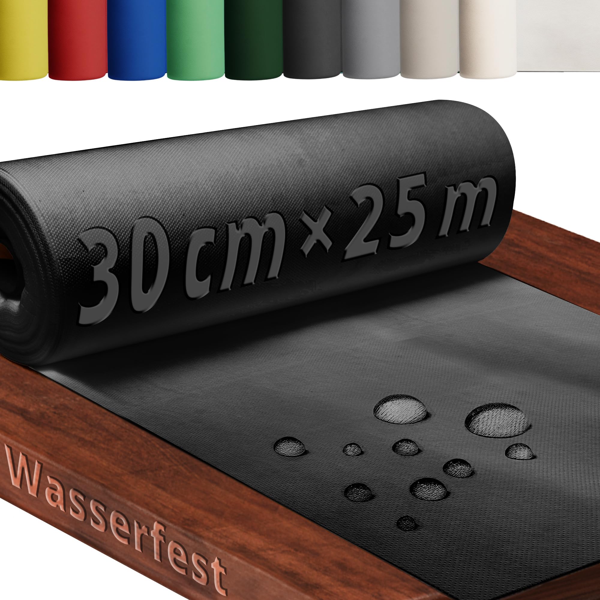 DecoHomeTextil Tischläufer Rolle Tischdeckenrolle Vliesstoff Vlies Schwarz 0.3 x 25 m 80g/m² abwaschbar wasserabweisend