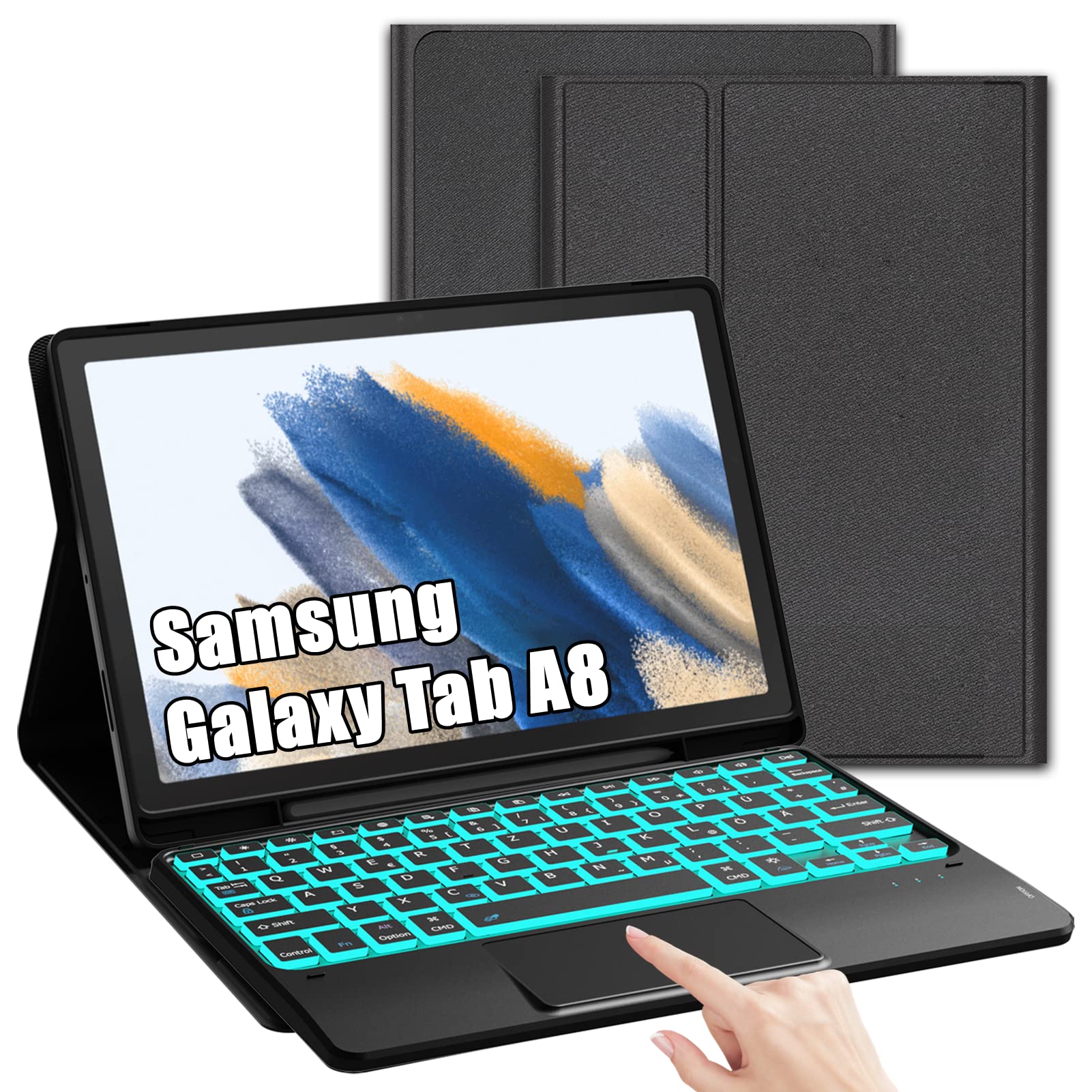 KTOITION Custodia Con Tastiera Per Samsung Tab A9 8.7", Cover Tastiera