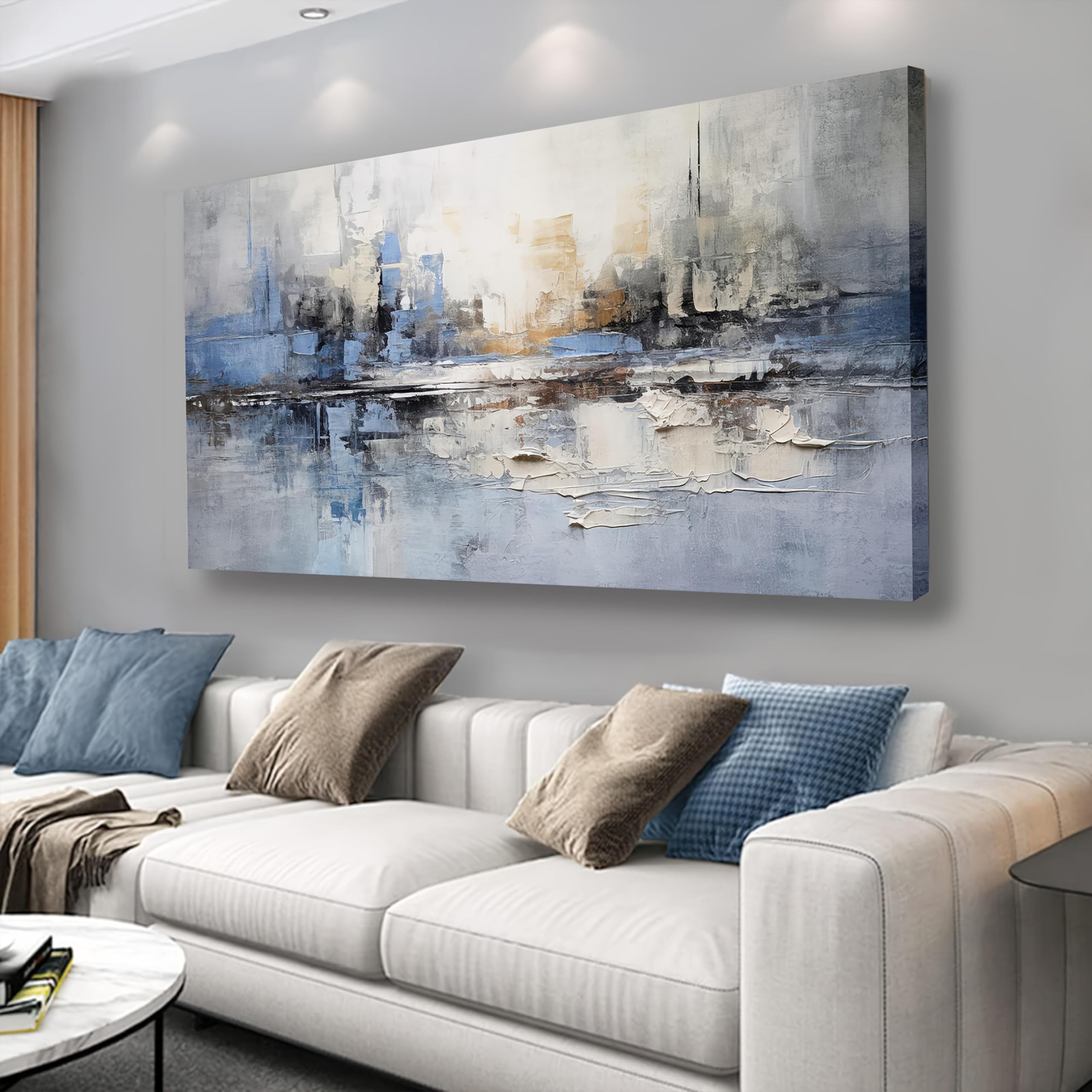 Toile murale abstraite pour raviver un mur blanc de salon vide - 8