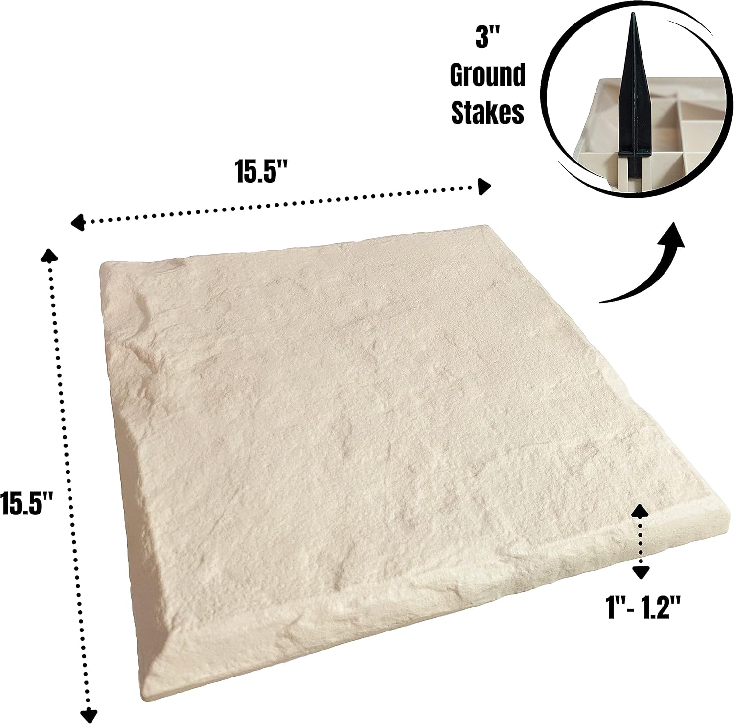Gardien 15.5” All Weather Decorative Stepping Stones That Stake Into The Ground - Decorative Walkway for Outdoor Pathway, Lawn, Yard, Home, or Garden Pathway - Resin Material (16) : Garden & Outdoor