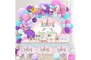 Unicorn Birthday Decorations for Girls - 118PCS Unicorn Theme Birthday Party Supplies...