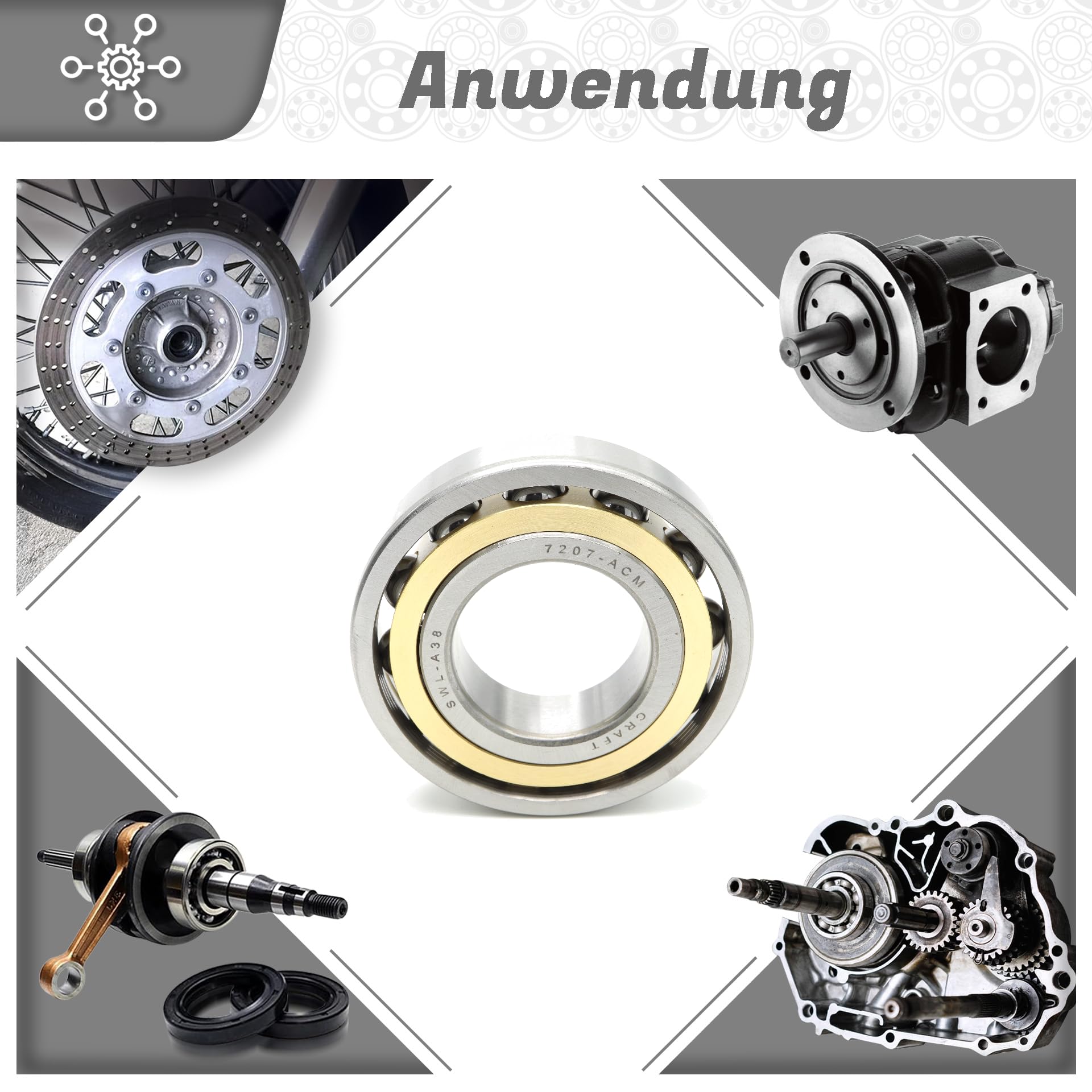 Cuscinetto Cilindrico N207-E, 35 X 72 X 17 Mm - Foto 12