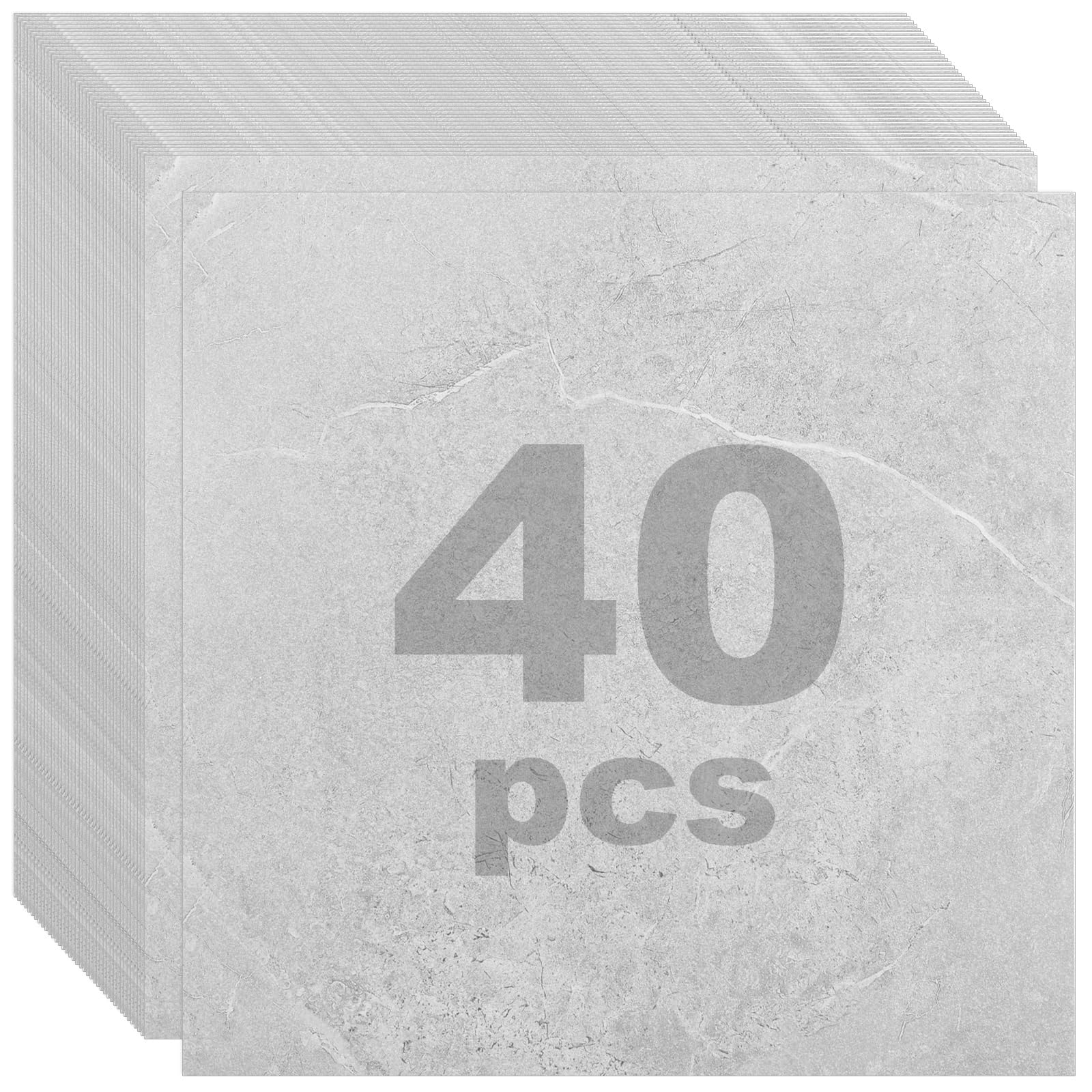 40 Piastrelle Autoadesive DAJAVE Per Pavimenti, Effetto Legno Grigio, 30x30 Cm, In Vinile, Per Cucina, Bagno E Soggiorno