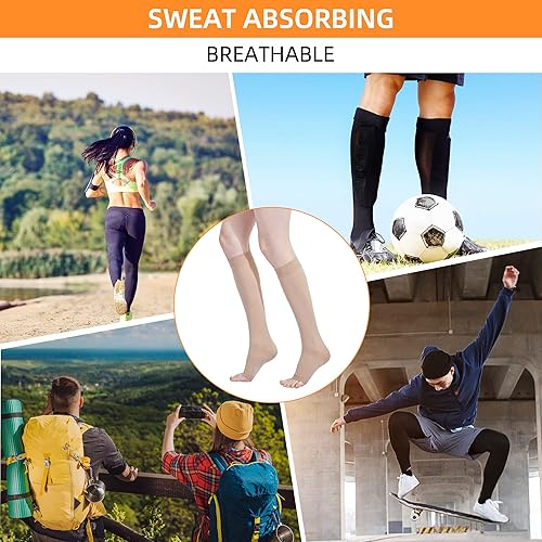 Miniatura 5 de Calcetines de compresión para hombres, mujeres y mujeres embarazadas, calcetines de compresión de punta abierta de 20-30 mmHg