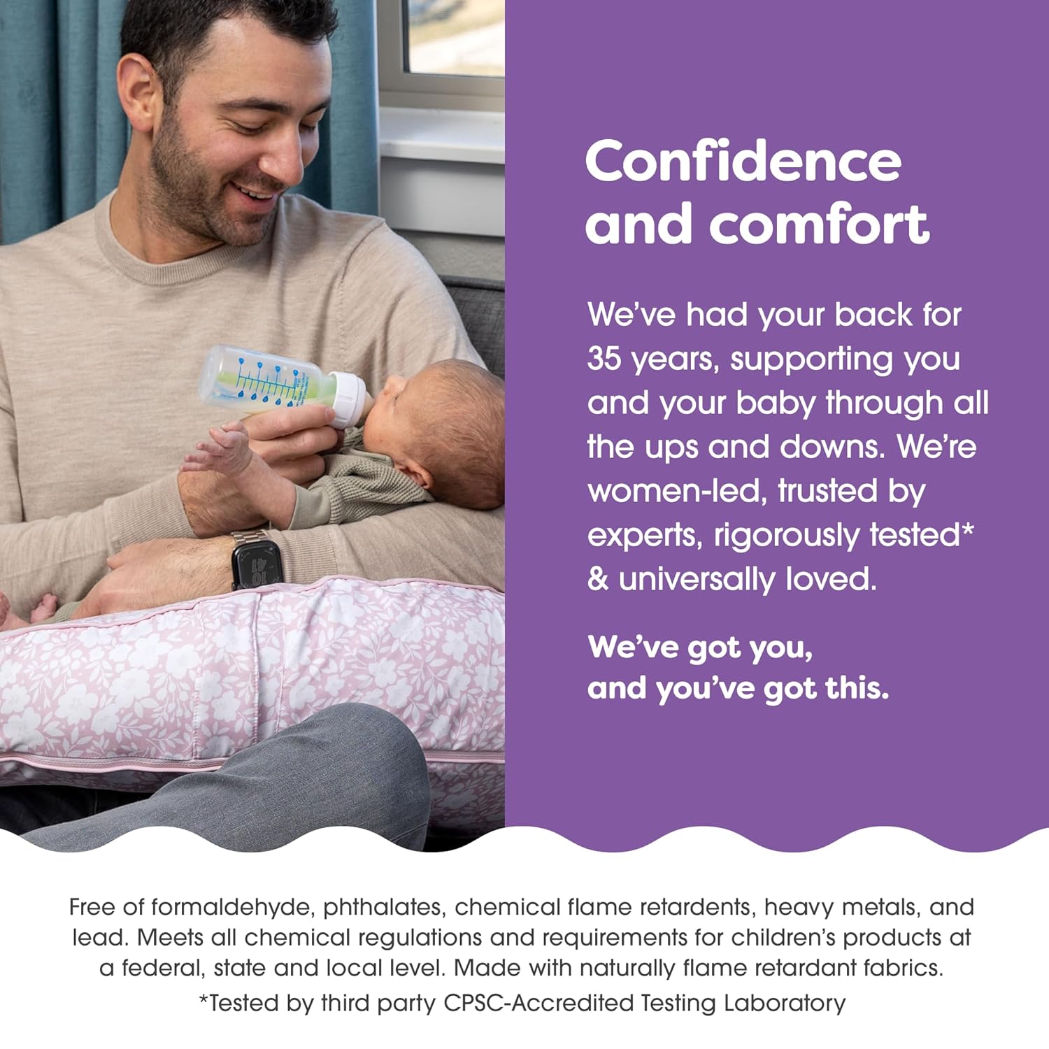 Boppy Uplift Nursing Pillow Cover - Soft Washable Microfiber Bottle & Breastfeeding Pillow Cover with Belt (Uplift Feeding Pillow Sold Separately) - Pink Frost Floral - Image 5