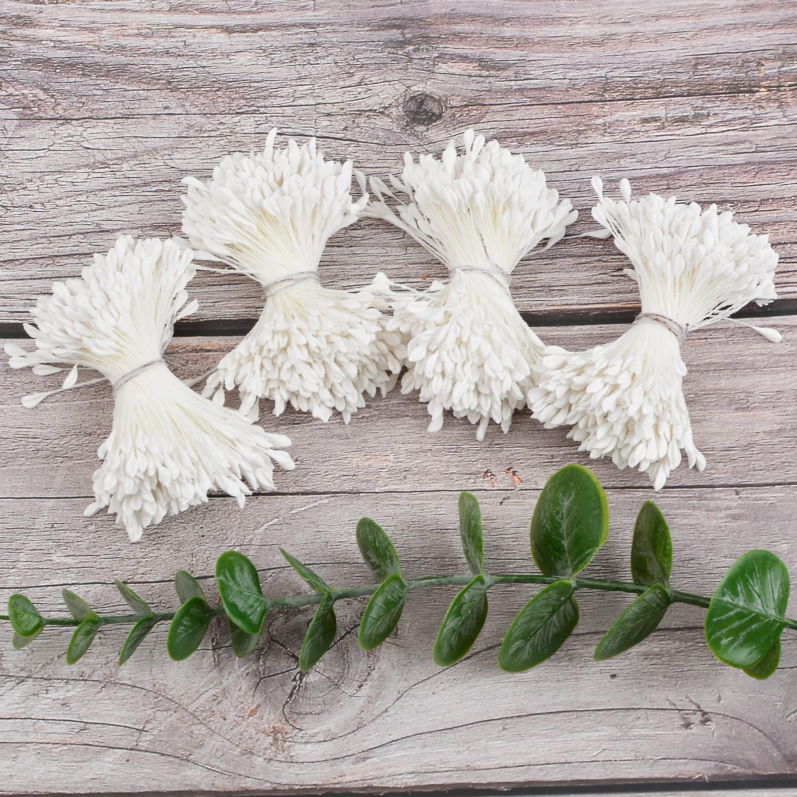 URROMA White Matte Stamens for Crafts 1360 Pcs Stamens for Artificial Flowers DIY Wedding Party Home Scrapbook Decoration - Image 2
