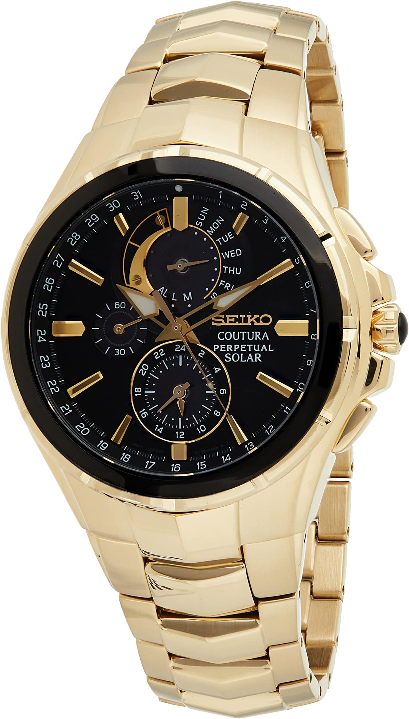 Coutura Men's Solar Perpetual Calendar Alarm Chronograph Watch