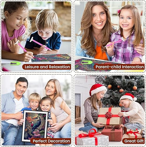 Miniatura 7 de Pintura de diamantes de la India para mujeres, kits de arte de diamantes 21.7 x 27.6 in, 5D, pintura por número para adultos, accesorios de arte y