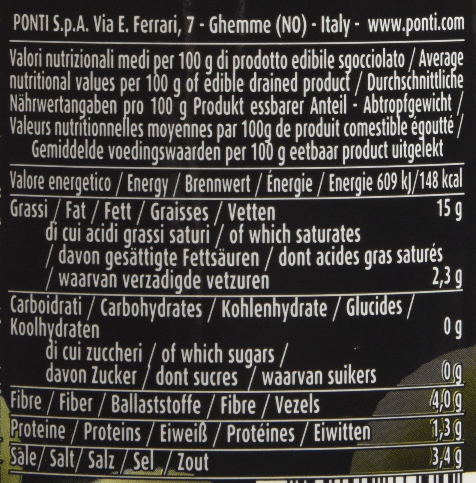 Ponti Olive Verdi Giganti, T6 - 6 Vasi da 700 gr