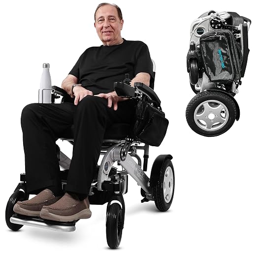 Sentire Med Deluxe Electric Wheelchair for Adults, 600 W Peak Power Motor - Ultra Lightweight Design Foldable, Compact and Portable - Ideal Motorized Mobility Solution for Travel and All Terrain Use