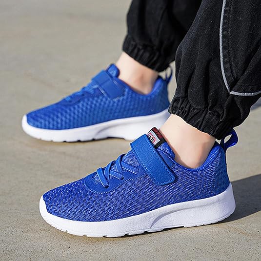 Baskets Enfants Légeres Sport - Semelle Antidérapante, Tige Respirante, Fermeture Velcro