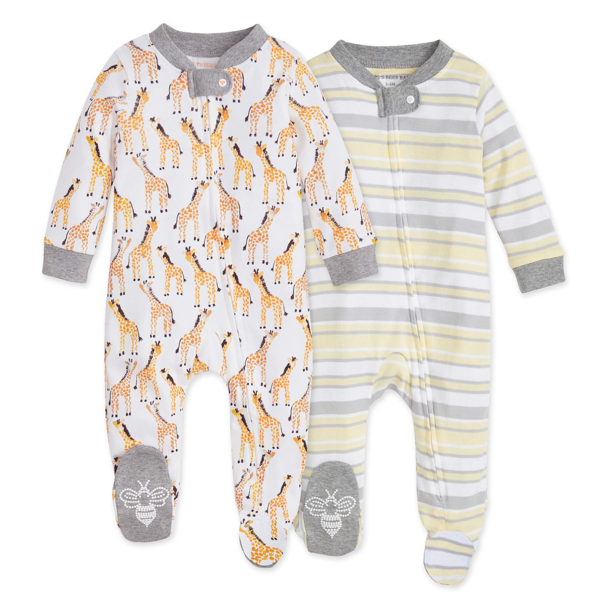 Burt's Bees Baby Baby Boys' Sleep and Play Pjs, 100% Organic Cotton One-Piece Romper Jumpsuit Zip Front Pajamas