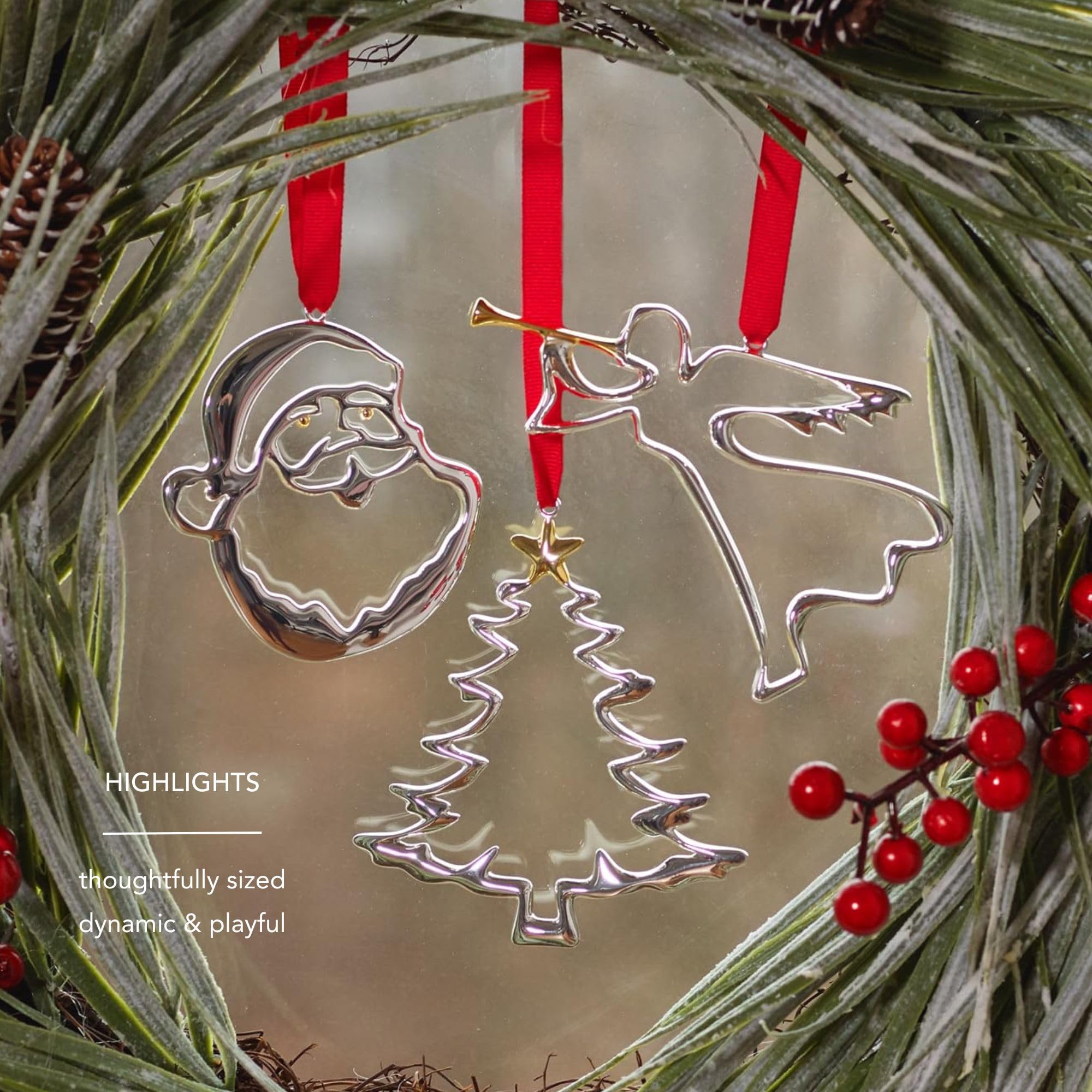 Amazon.com: Nambé Jolly St. Nick Ornament – Silver and Gold-Plated