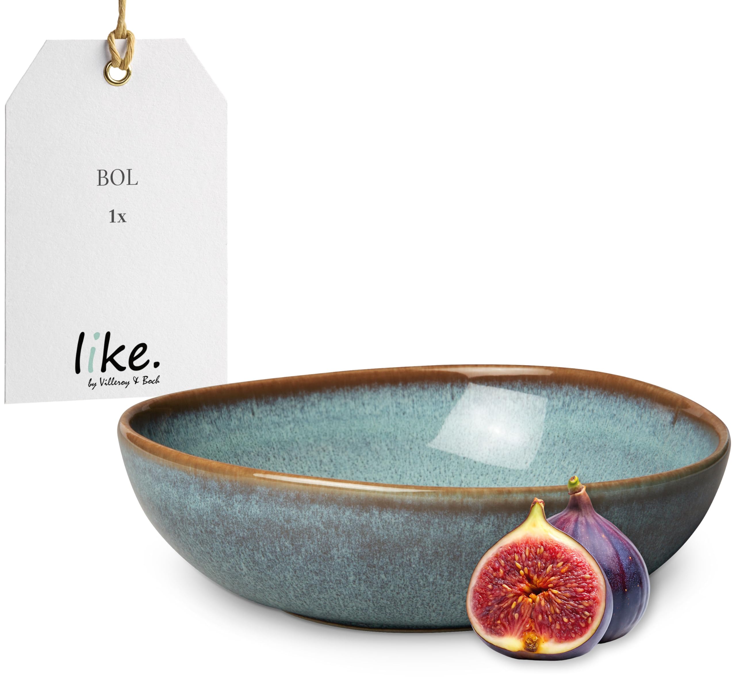 Like. by Villeroy and Boch – Lave glacé Bowl, 600 ml, Charming, Medium Bowl Made from Stoneware for Crunchy Salads, Dishwasher and Microwave-Safe