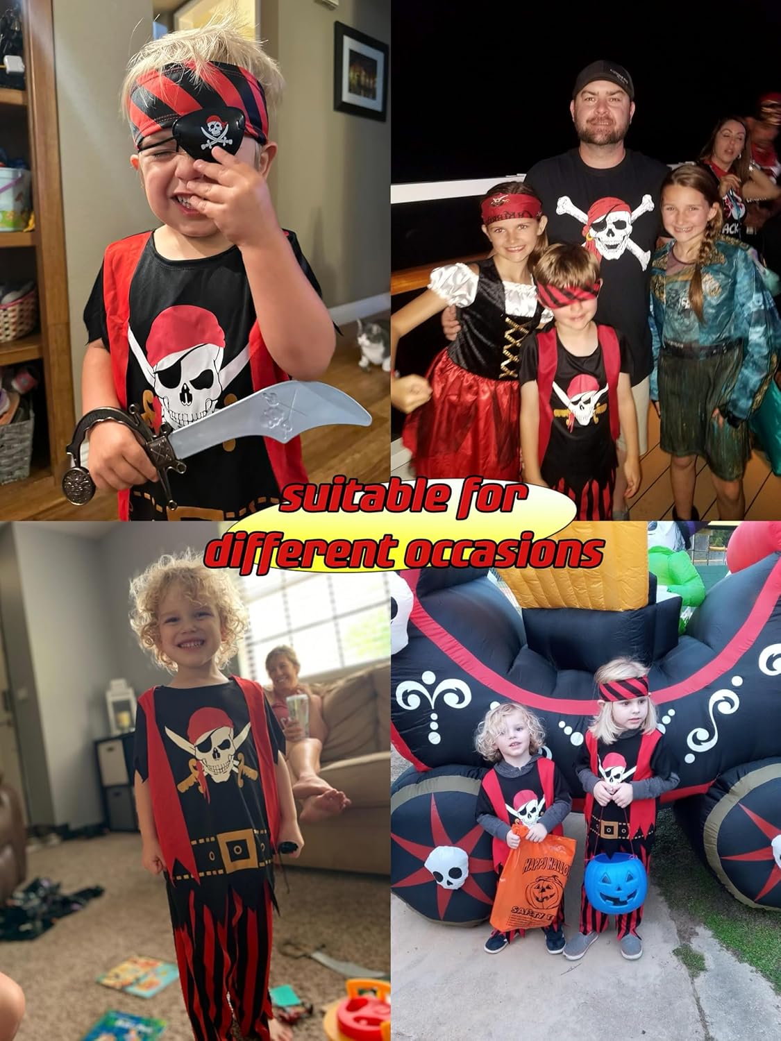 Kids Pirate Costume,Pirate Role Play Dress Up Set