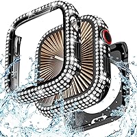 Vista 16 de Goton - Funda impermeable brillante de 1.732 pulgadas para Apple Watch, protector de pantalla SE 3/2/1, Series 6/5/4 de 44 mm, parachoques frontal