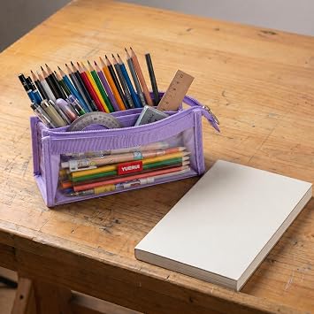 Large Capacity Pencil Case for Boys Girls, Double Sided Clear Pencil Pouch