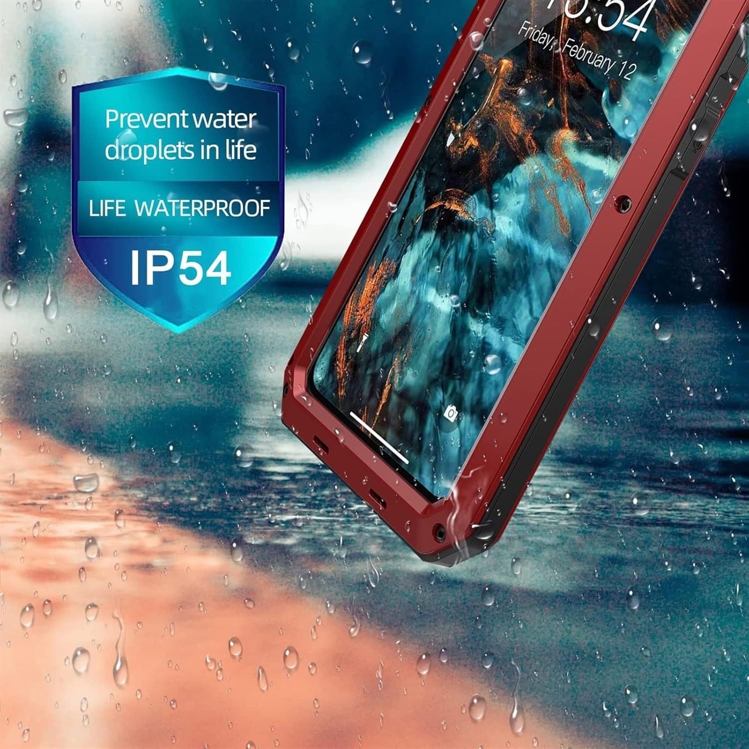 CZKE for Samsung Galaxy S22 Plus Case Doom Armor Metal Case,Anti Drop Full Body Protective Cases with Screen Protector (Color : Red, Size : S22 Plus)