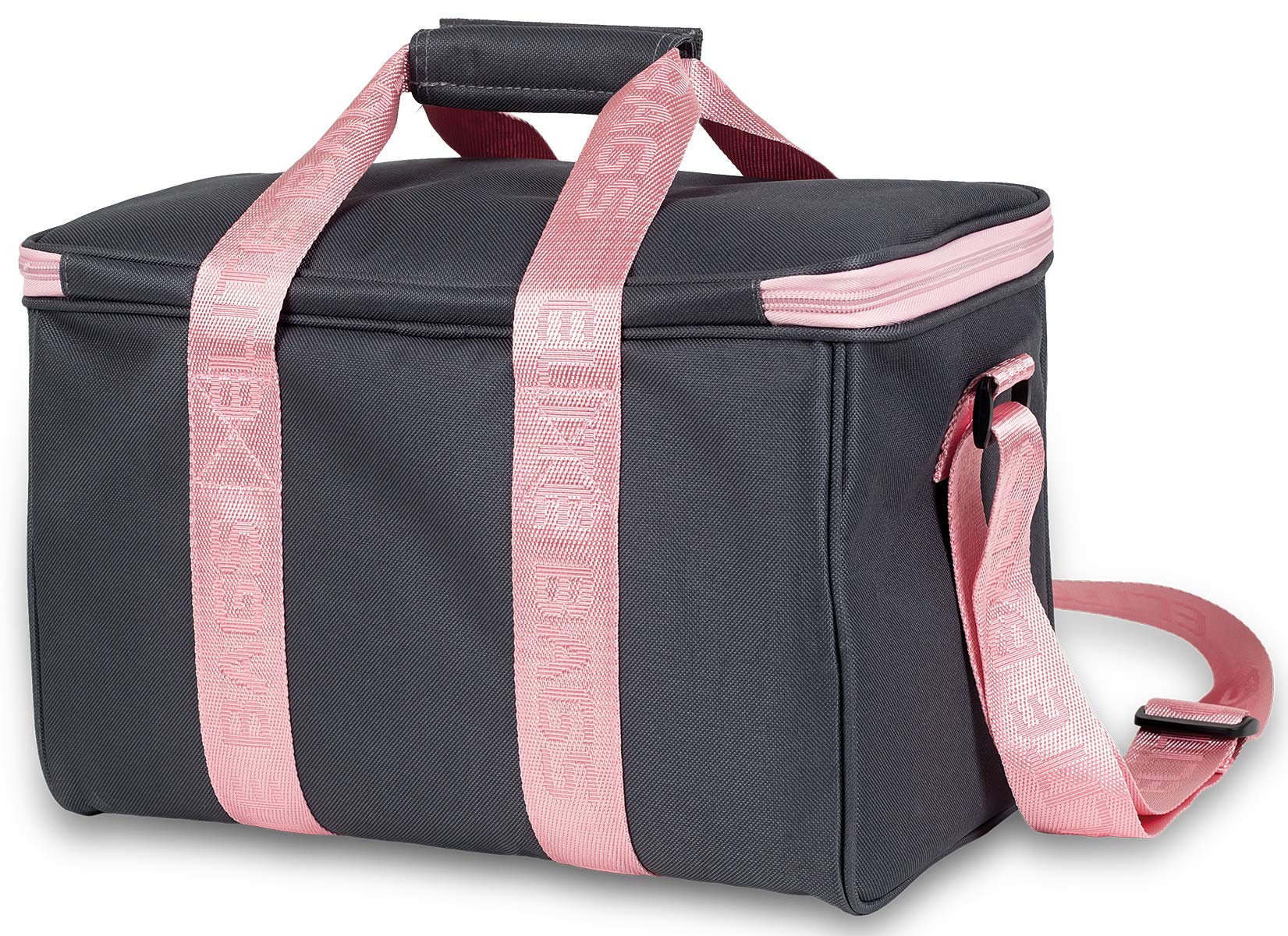 Elite Bags, Sac de premiers secours professionnel, MULTY'S, Sac multifonctionnel, Léger, Grande capacité, Séparateurs et plusieurs compartiments intérieurs, Facilement lavable, Gris et Rose