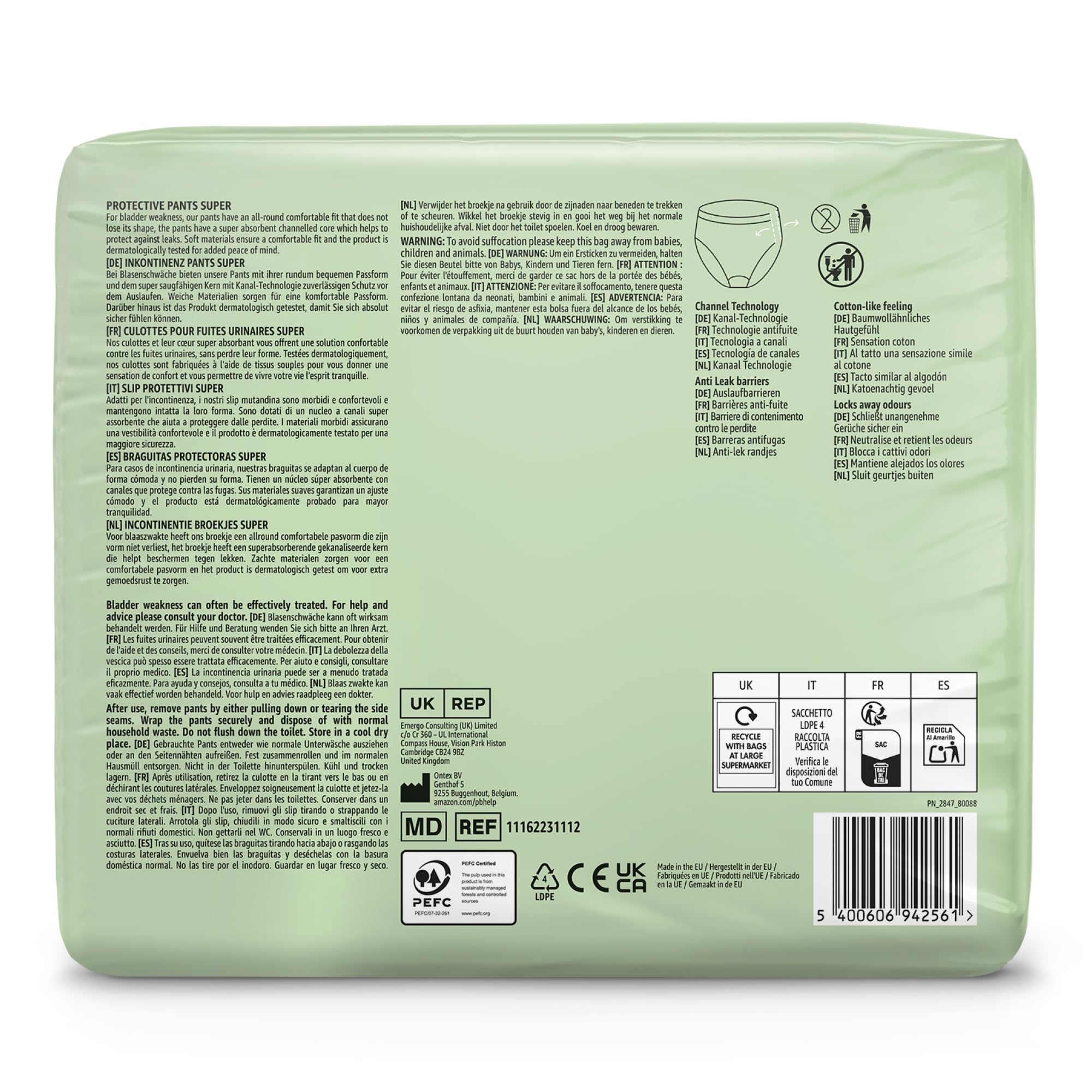 by Amazon Unisex-Superhosen, Größe M – 48 Stück (4 Packungen mit 12 Stück)