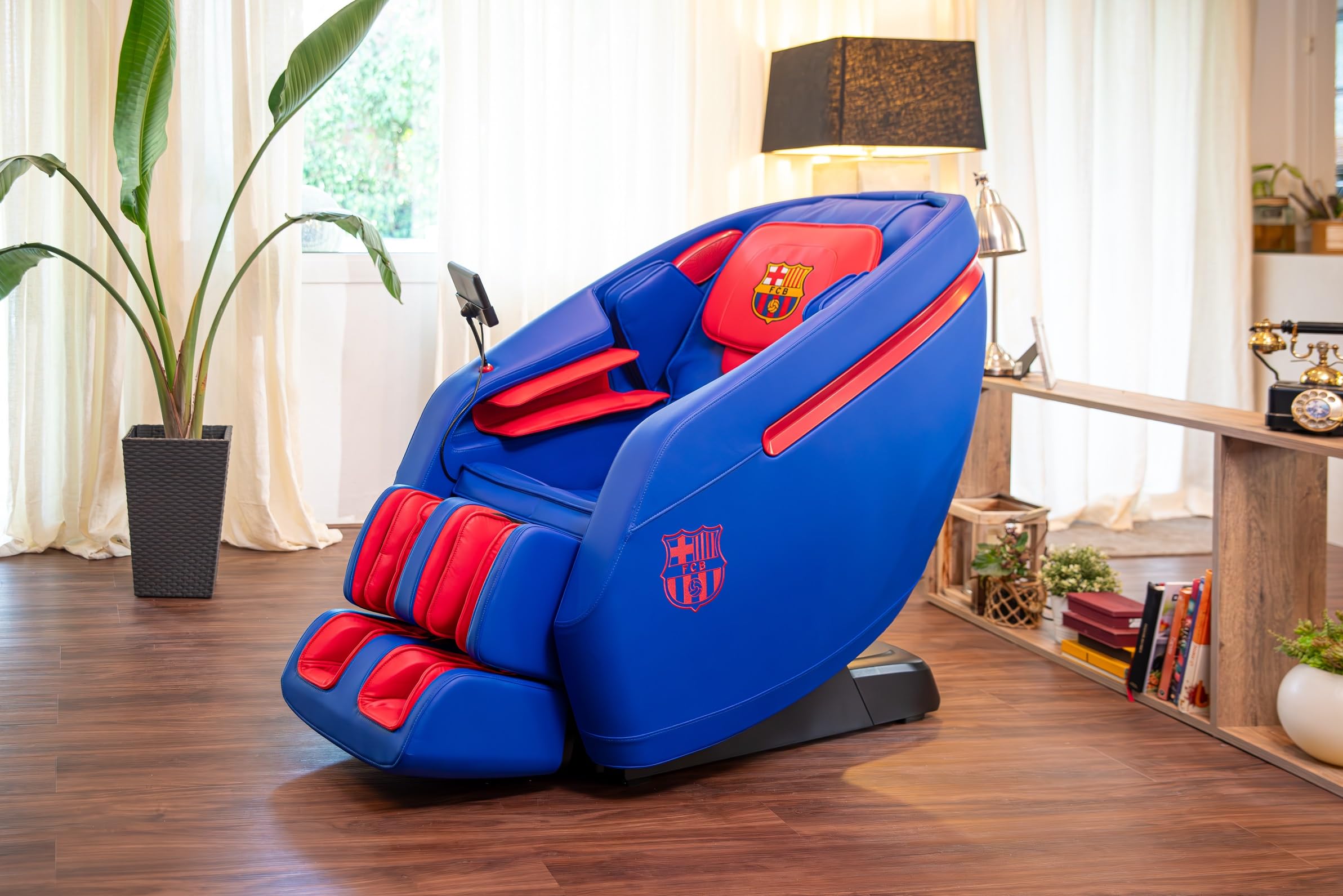FC BARCELONA® | INSPIRE 3D Sillón Masaje 3D Oficial del FC Barcelona | Masaje 3D Inteligente I Pantalla LCD a color I Gravedad Cero I Termoterapia | Reflexología plantar | Bluetooth y bloqueo infantil
