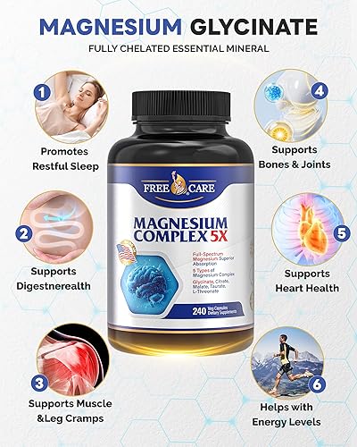 Miniatura 2 de Complejo de magnesio de cinco formas de 820 mg de alta absorción con glicinato, citrato, malato, taurato y L-treonato para dormir, estado de ánimo