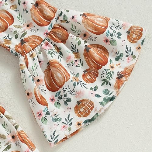 Miniatura 5 de Conjunto de sudadera con cuello redondo y pantalones acampanados para bebé y niña, para Halloween, para otoño e invierno