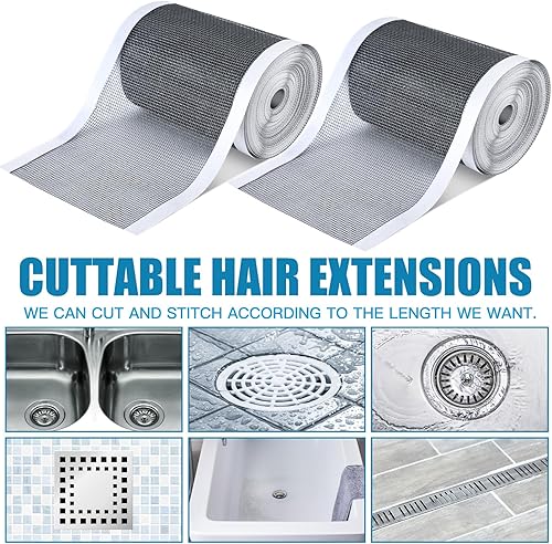Miniatura 3 de Adhesivos desechables de 4 pulgadas x 33 pies para desagüe de ducha de malla cortable para desagüe de ducha lineal, pantalla de drenaje de ducha con