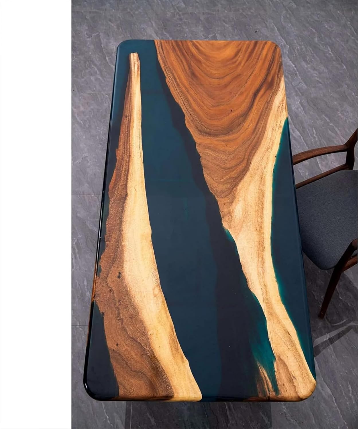 Customized Large Epoxy Table, Dark Blue Epoxy Look, Resin Dining Table for 2, 4, 6, 8, Epoxy Coffee Table, Living Room Table, Home décor